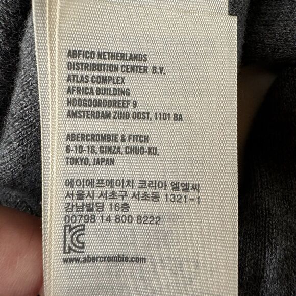 Abercrombie & Fitch Sweater Women’s Medium Gray Crop Cardigan Logo Lace Accent - Picture 14 of 14